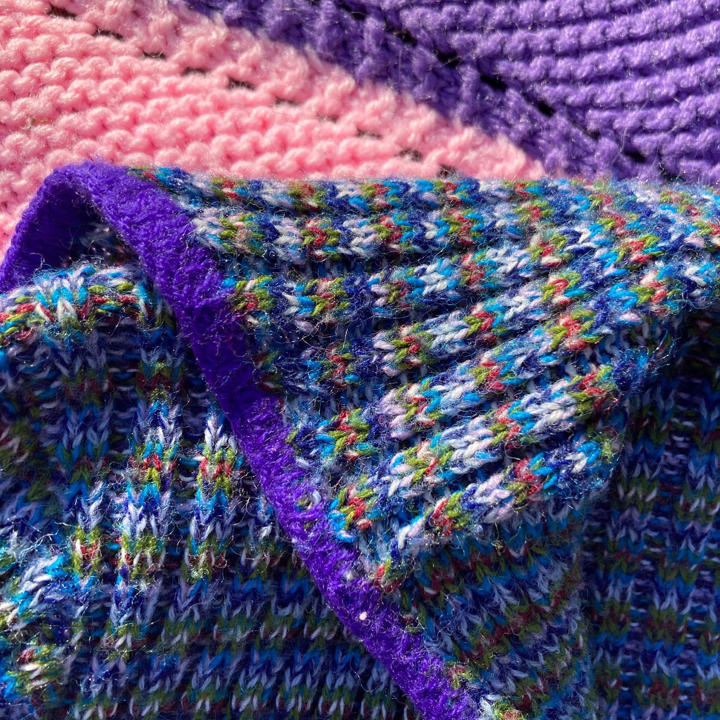 Vintage 60s sweater cardigan |XS-S| space dye soft purple green collared 1960s Orlon Acrylic