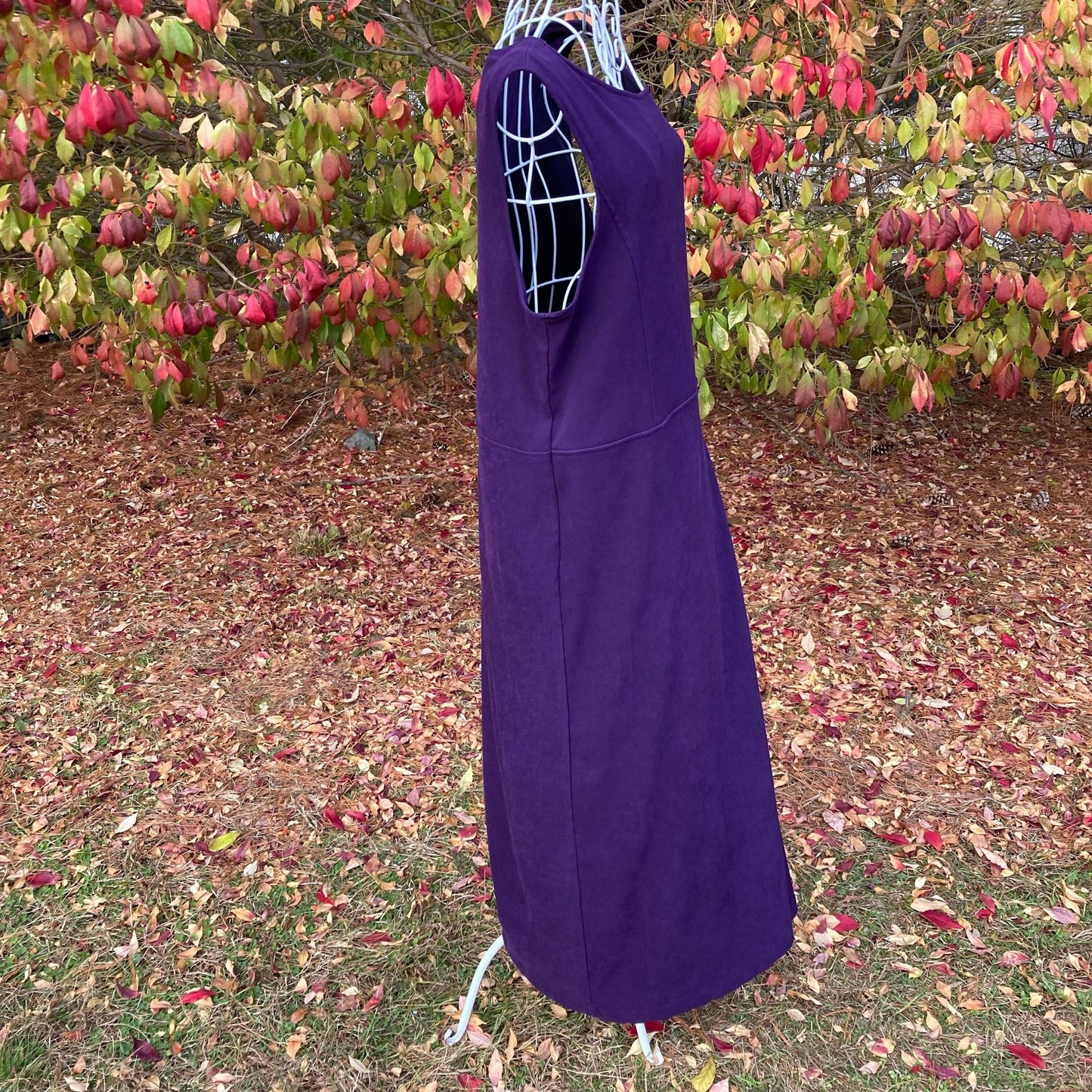 vintage maxi jumper dress 90s y2k | M-L | purple cottage 1990s sleeveless Talbots plum