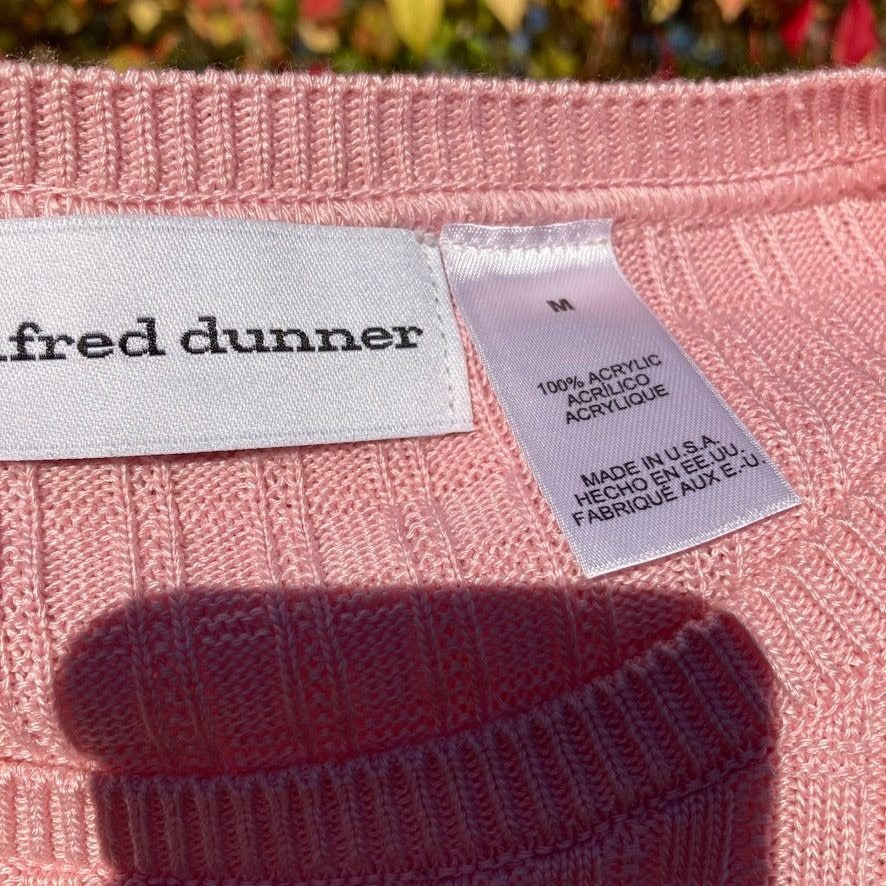 90s short sleeve grandma sweater pink deadstock | S- M | Alfred Dunner