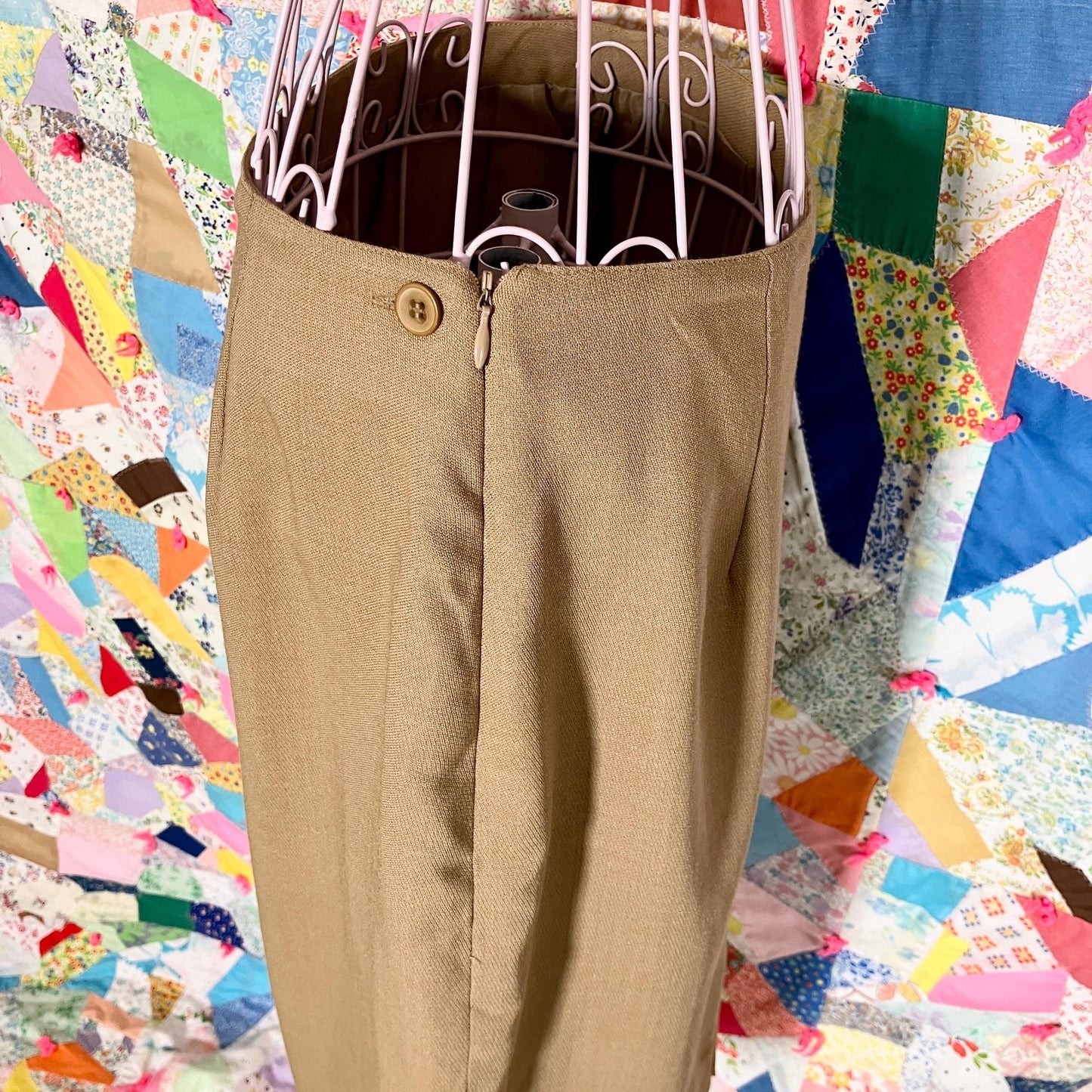 vintage 90s Y2K skirt tan camel wool 1990s minimal | M-L | Jones New York usa made
