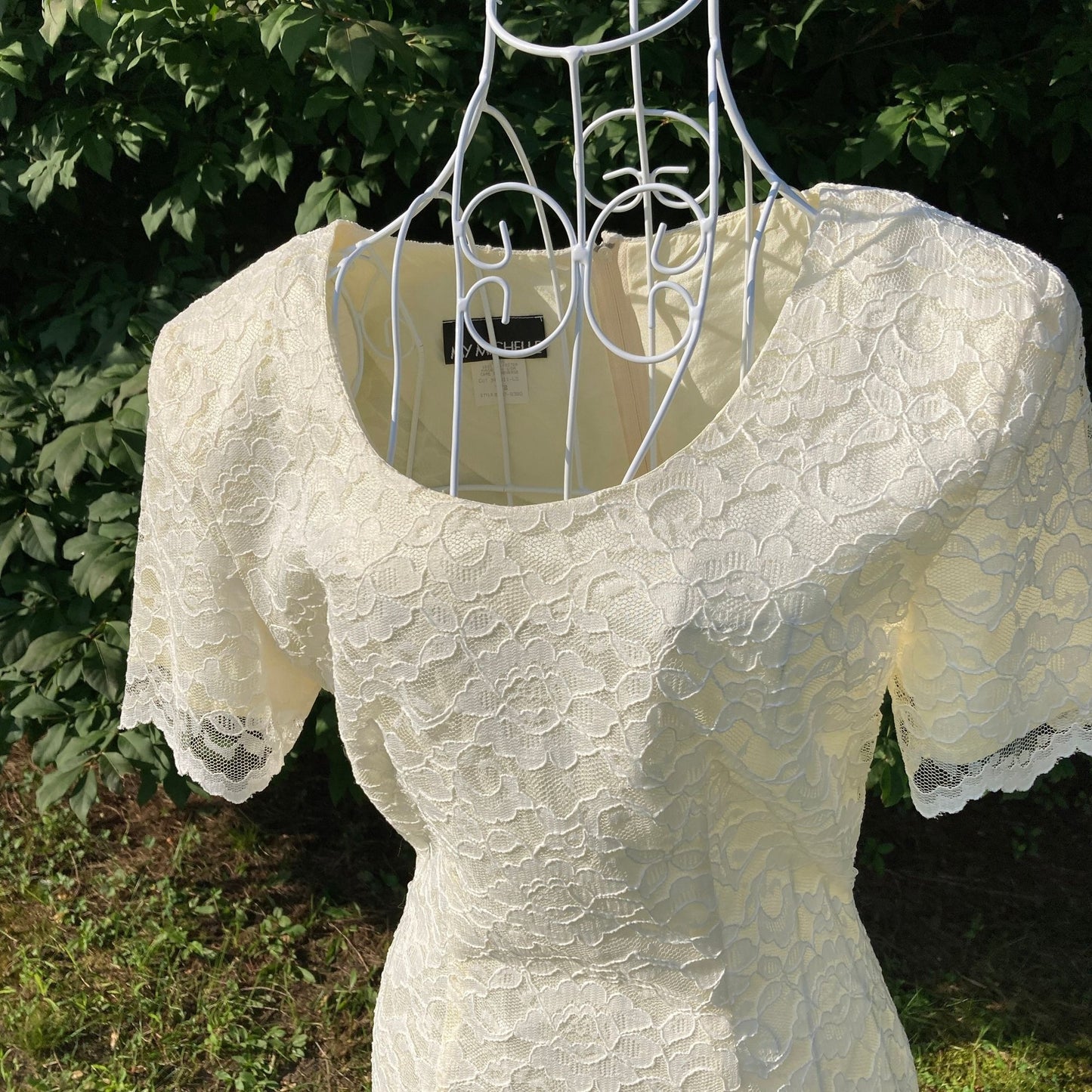 vintage 90s dress |S-M| ivory off white lace 1990s 1980s My Michelle
