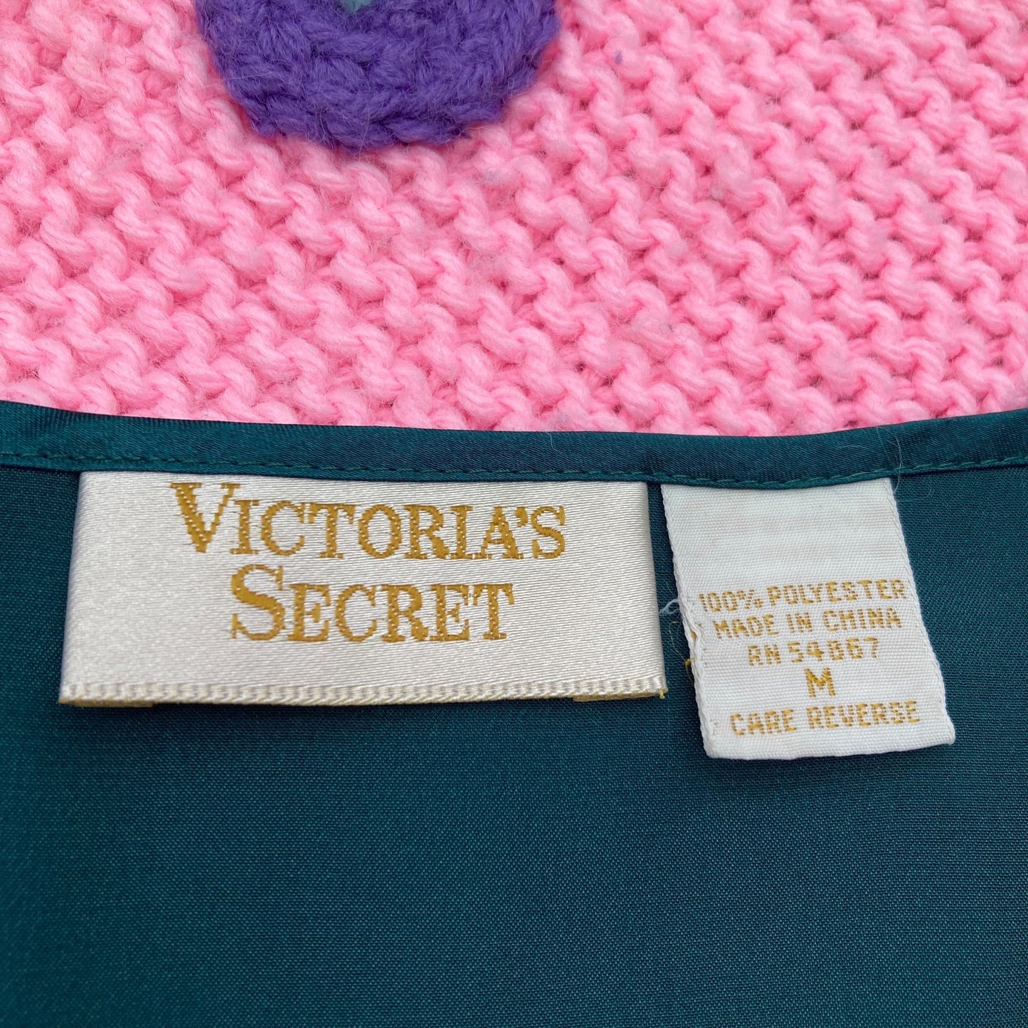 Vintage Victorias Secret gold tag top green short sleeve |M-L| 80s 90s emerald green shirt blouse crop cropped eyelet