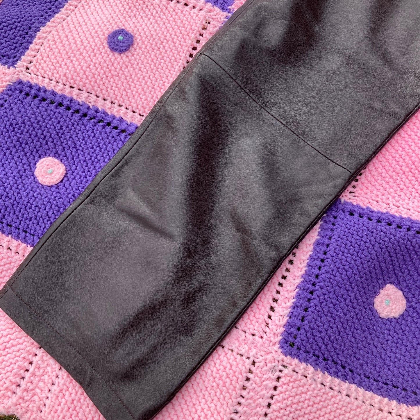 vintage y2k leather pants dark brown Studio West trousers pants 2000s straight leg 28 - 29 in waist