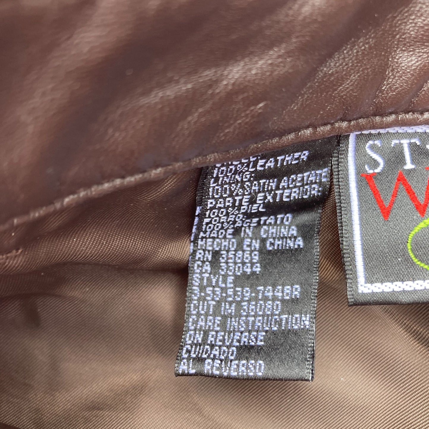 vintage y2k leather pants dark brown Studio West trousers pants 2000s straight leg 28 - 29 in waist