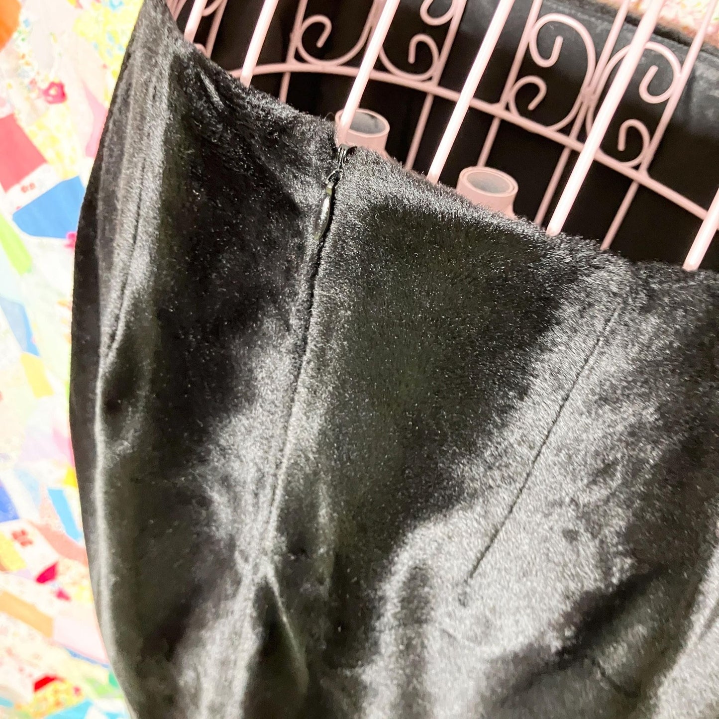 vintage 90s Y2K skirt black faux fur 1990s minimal | S-M | Harvé Benard by Benard Holtzman