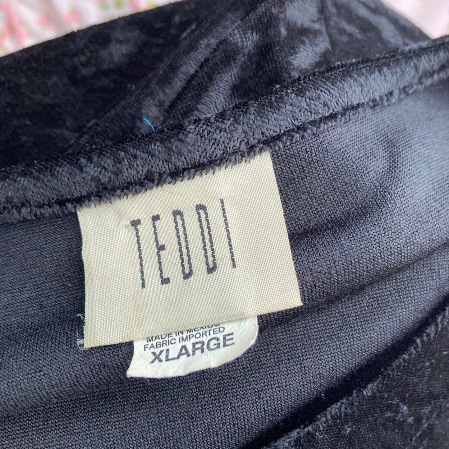 vintage dress black crushed velvet 90s | M-L | minimal 1990s maxi Teddi