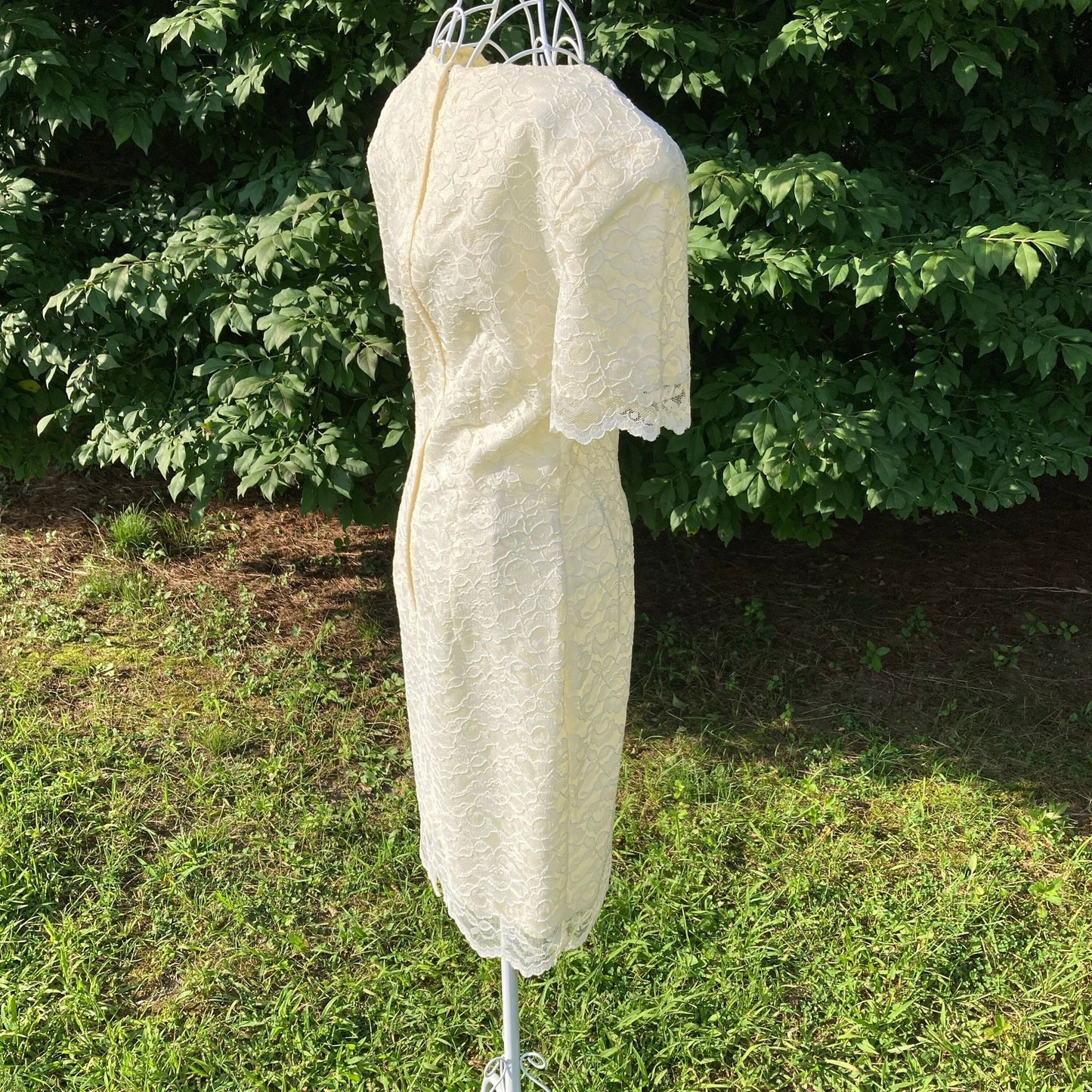 vintage 90s dress |S-M| ivory off white lace 1990s 1980s My Michelle