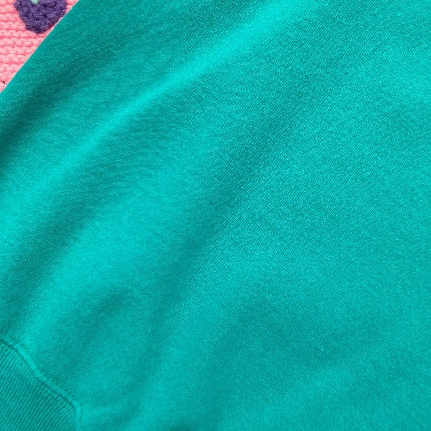 Vintage grandma 90s sweatshirt teddy bear pink teal | S - M | soft 1990s Morning Sun puffy paint cute