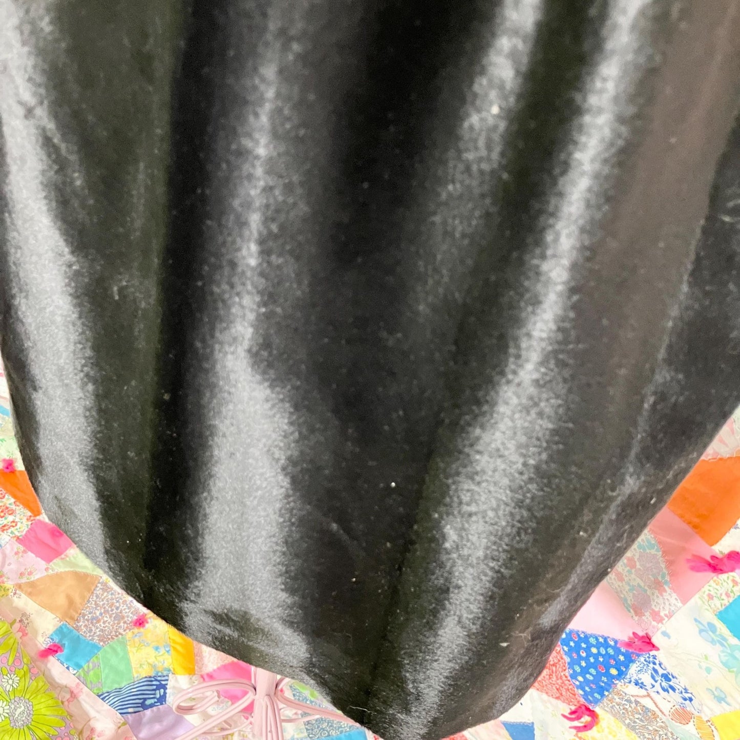 vintage 90s Y2K skirt black faux fur 1990s minimal | S-M | Harvé Benard by Benard Holtzman