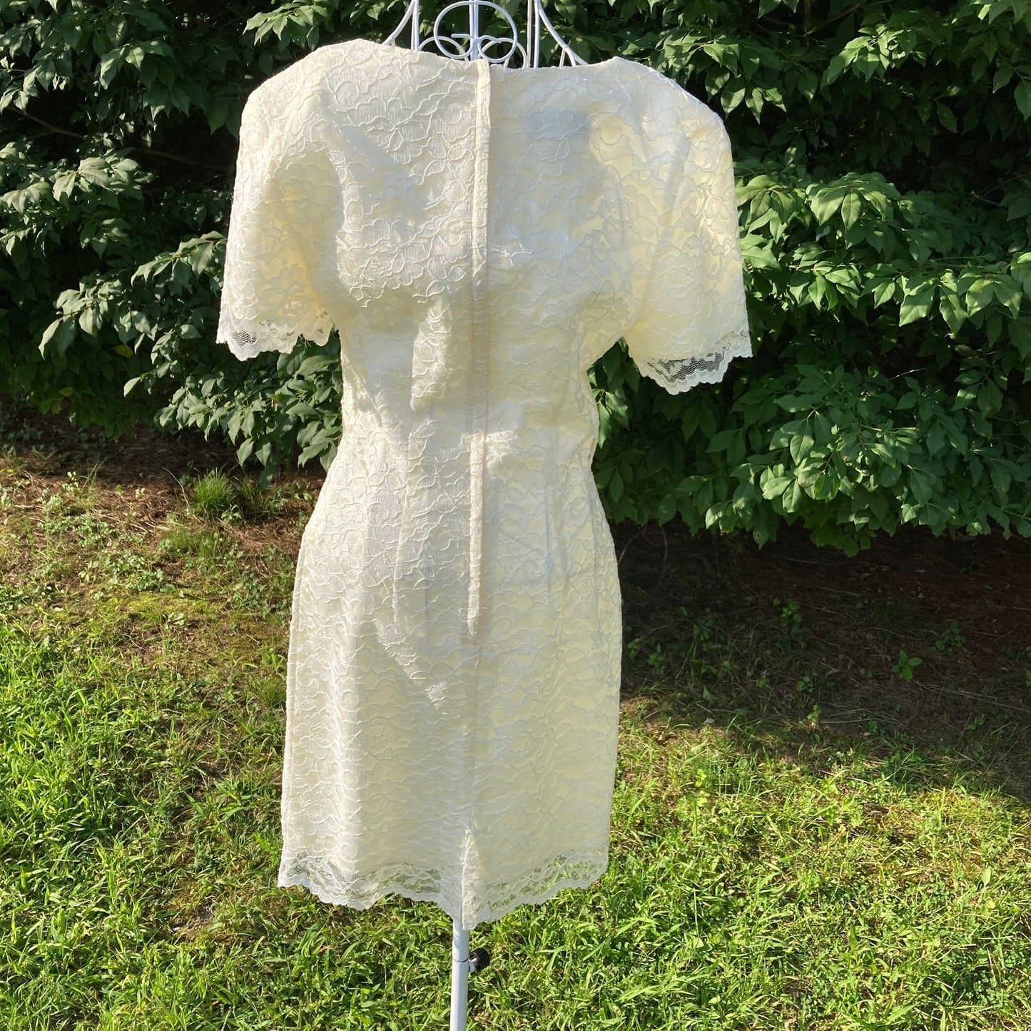 vintage 90s dress |S-M| ivory off white lace 1990s 1980s My Michelle