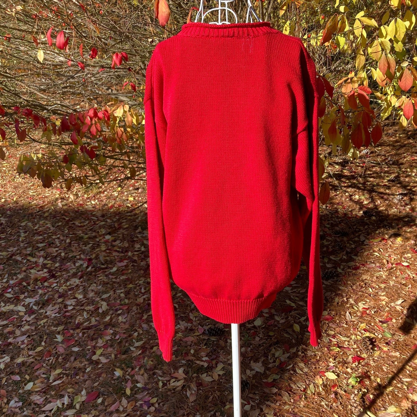 Vintage sweater argyle diamond | S-M |academic 90s 1990s red green blue yellow 100% cotton crew neck Lizsport