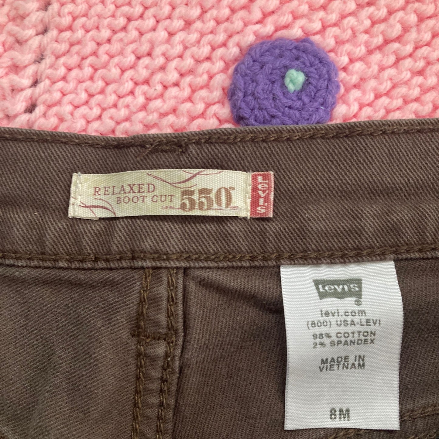 Vintage Y2k mid rise jeans flares Levis 550 | 31-32 | brown stretch