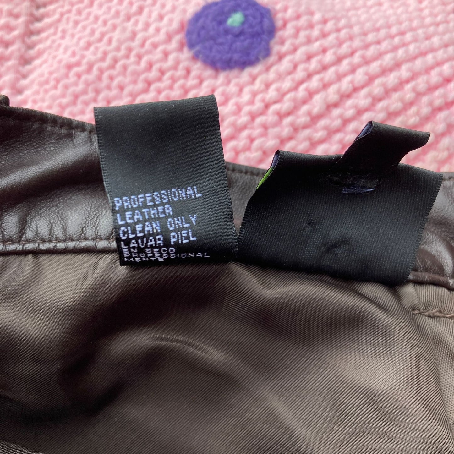 vintage y2k leather pants dark brown Studio West trousers pants 2000s straight leg 28 - 29 in waist