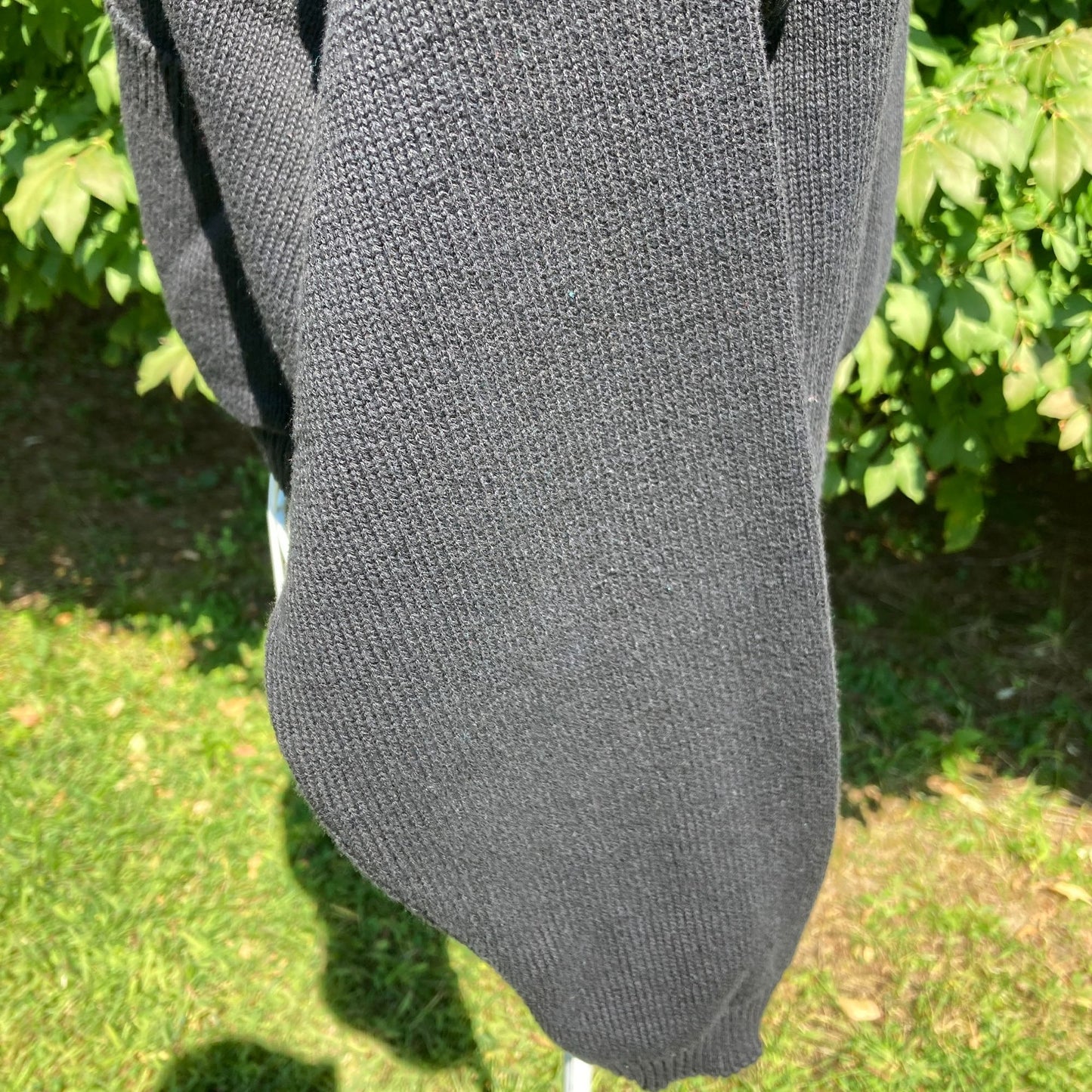 Vintage grandma cardigan sweater crop |M-L | 90s black cotton cottage v neck minimal cropped Big City