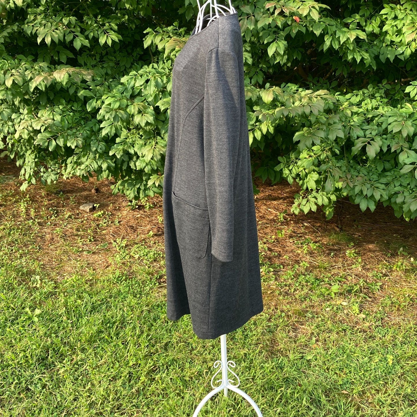 vintage jumper dress 90s wool | S-M | grey minimal academic 1990s Bergdorf Goodman Chetta B academia
