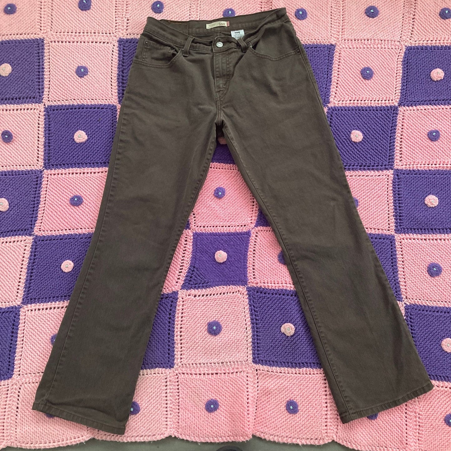 Vintage Y2k mid rise jeans flares Levis 550 | 31-32 | brown stretch