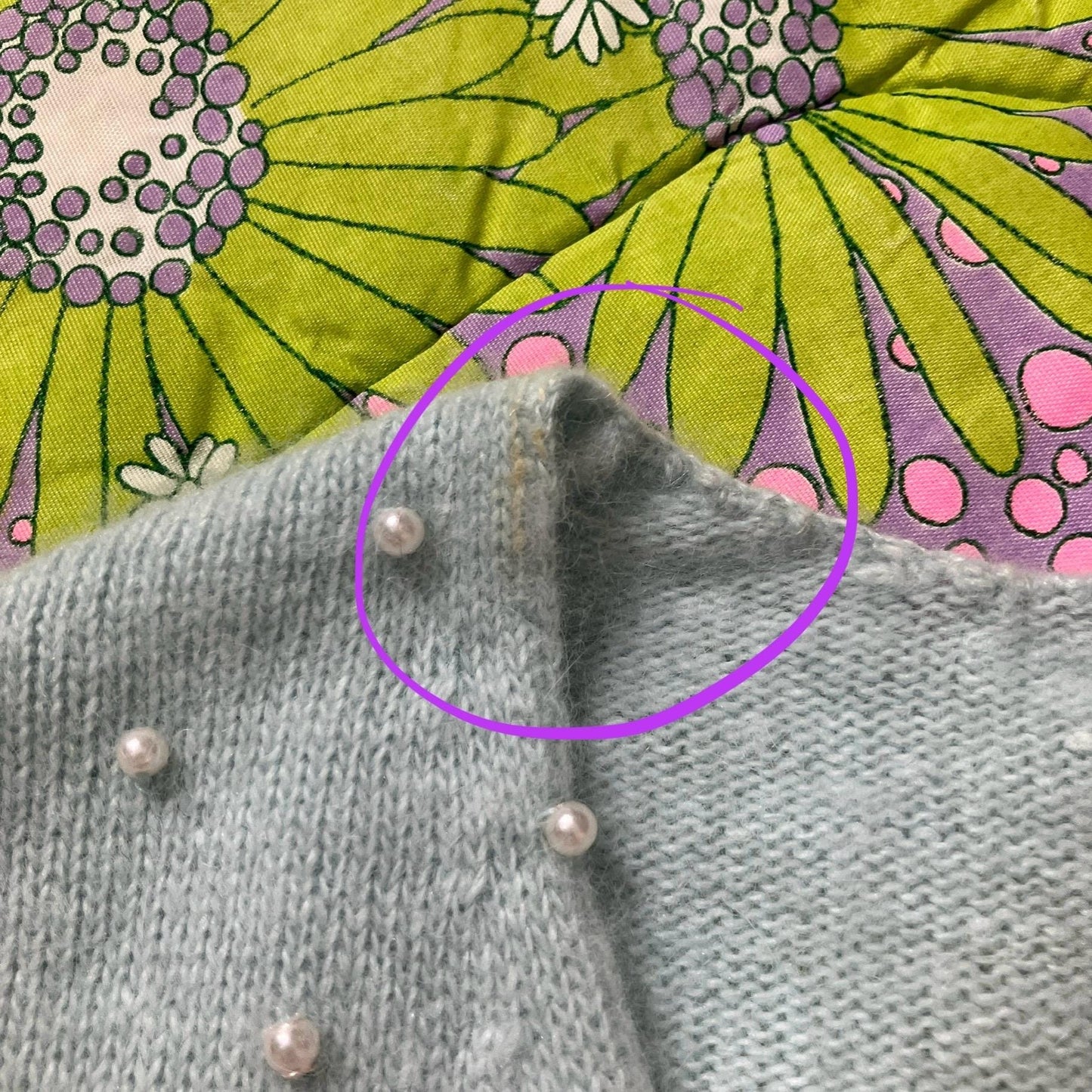 Vintage 90s y2k sweater Angora light blue pearl | S M | 1990s Andrea Viccaro