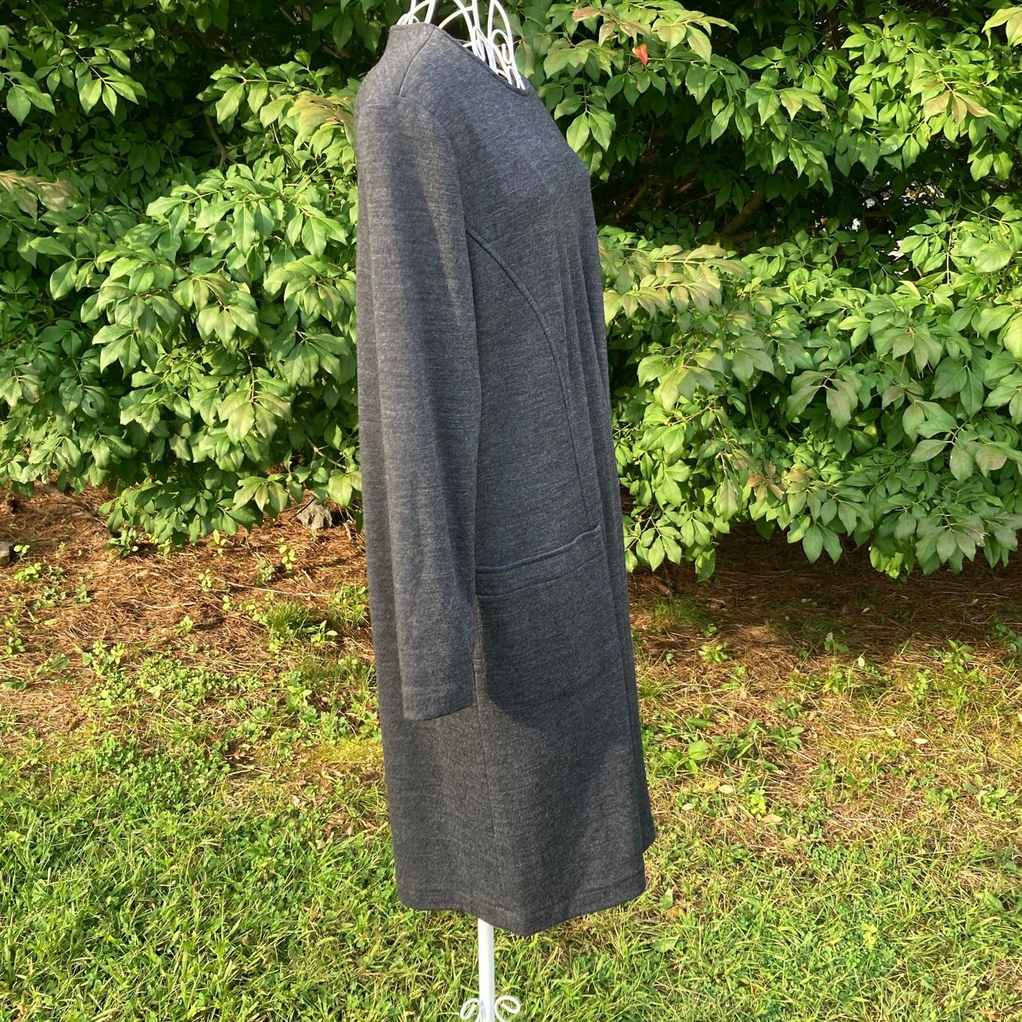 vintage jumper dress 90s wool | S-M | grey minimal academic 1990s Bergdorf Goodman Chetta B academia