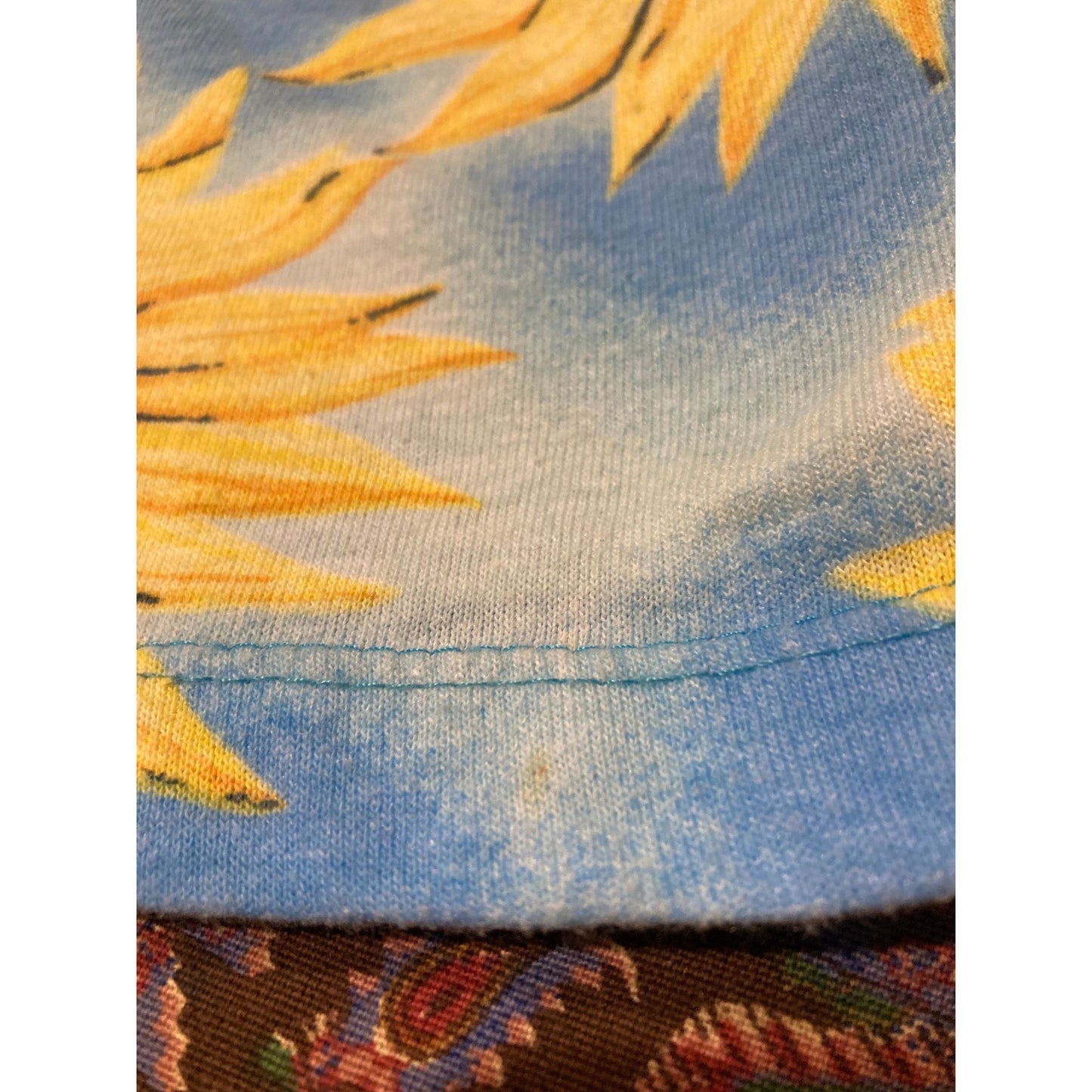 Vintage 90s y2k floral cover up house dress |S - M| cotton blue yellow sunflowers NY-5