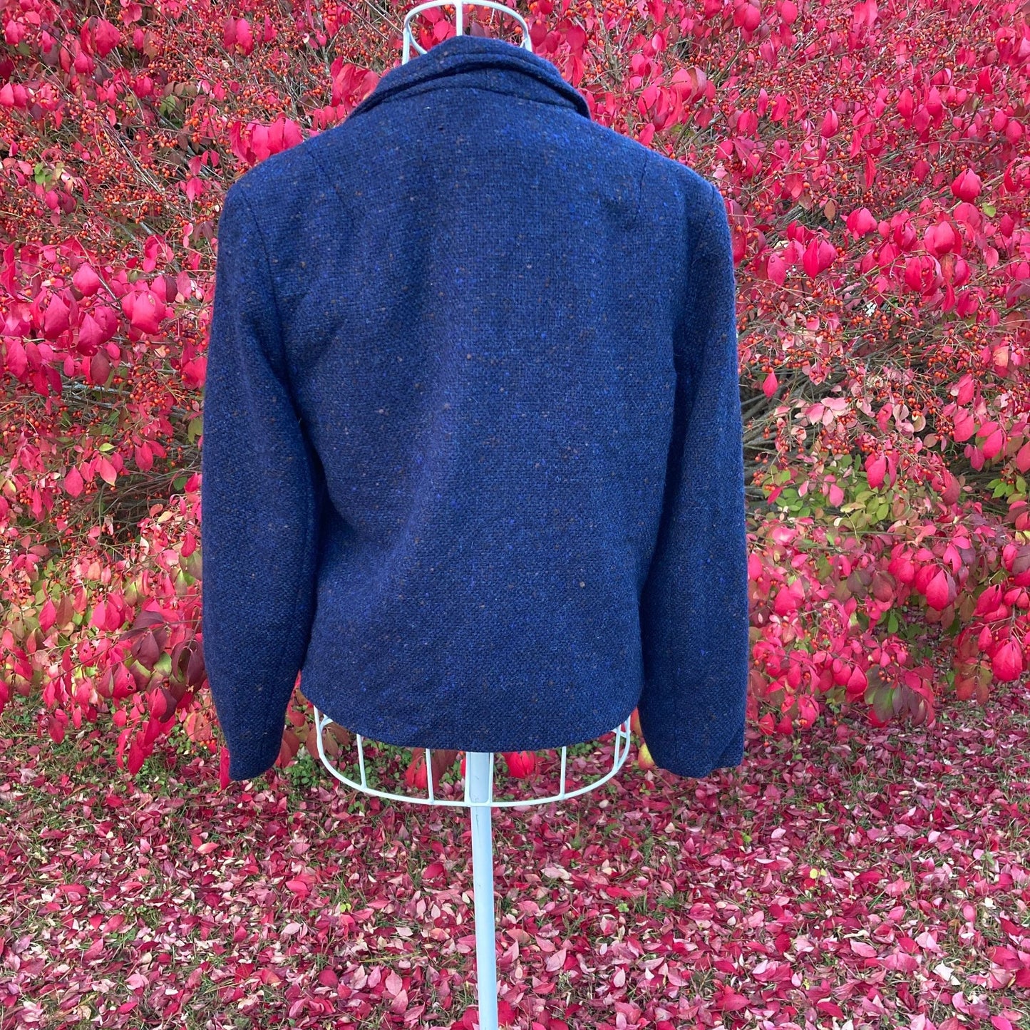 Vintage vtg 70s blazer |XS-S| 1970s navy blue wool academia