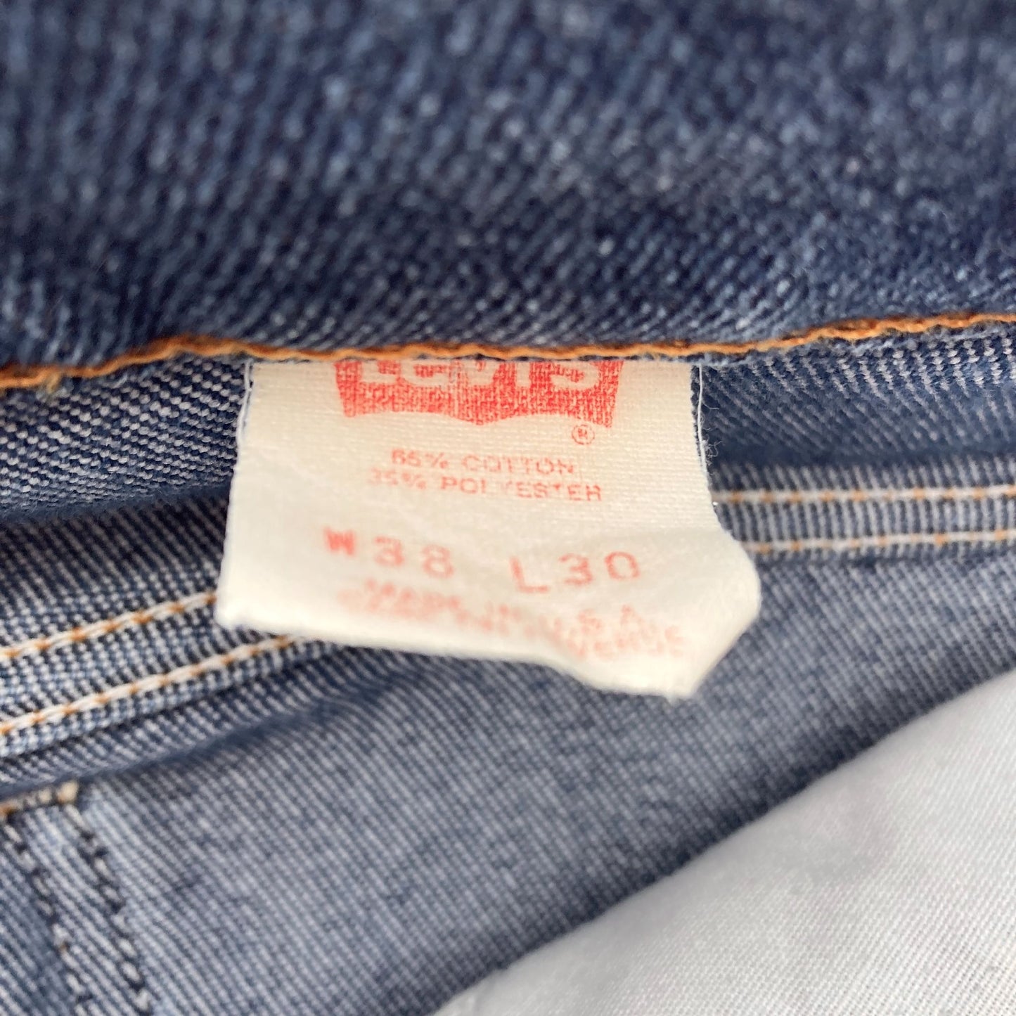 Vintage Levi’s 36”-37” actual waist jeans distressed tagged 38 x 30 denim jeans medium - dark wash maroon tab thrashed