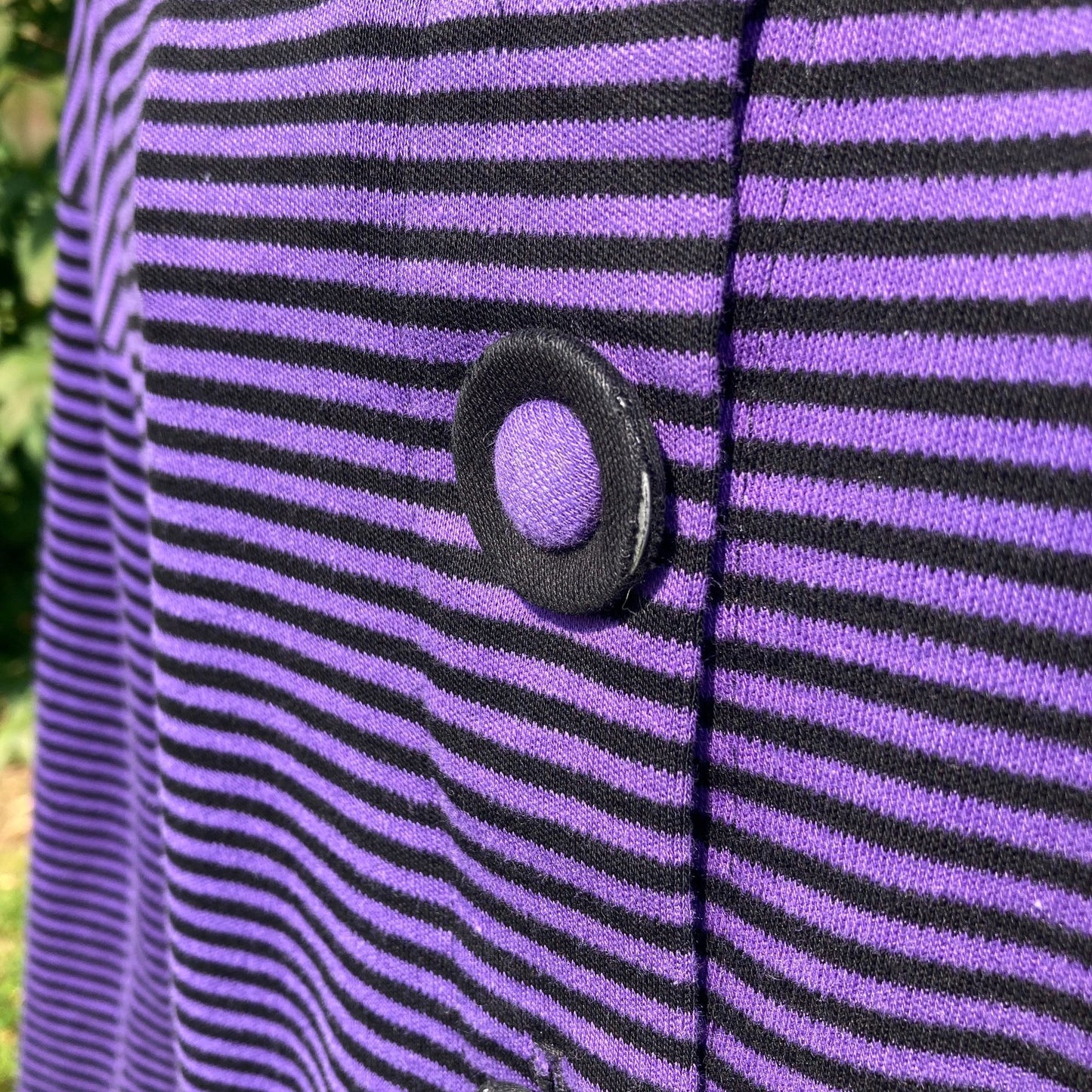 vintage striped dress 1990s |S-M| Flaws stripe purple black Pandemonium cotton