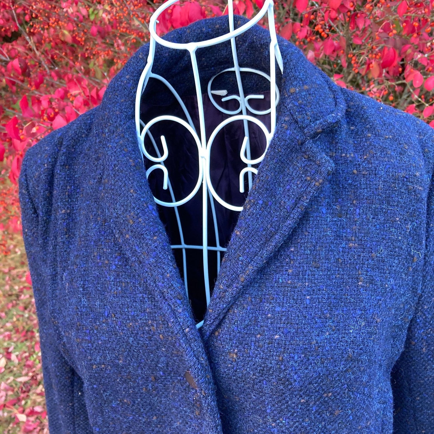 Vintage vtg 70s blazer |XS-S| 1970s navy blue wool academia