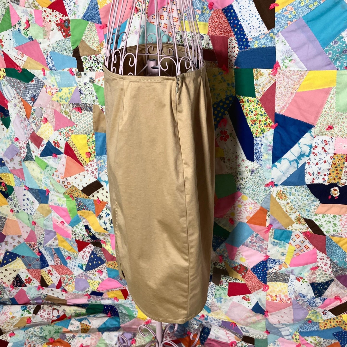 vintage 90s Y2K skirt tan camel minimal | M-L | Finity Studio