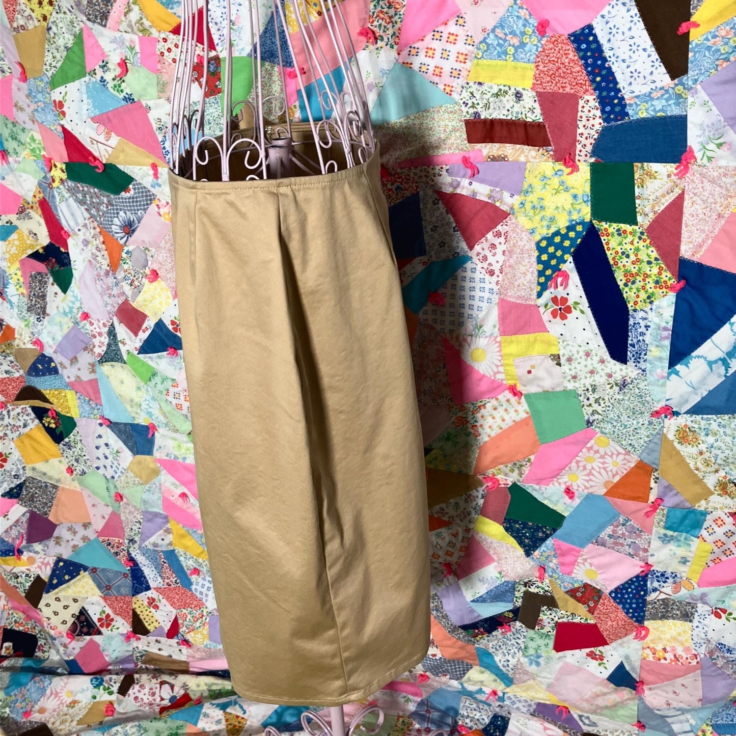 vintage 90s Y2K skirt tan camel minimal | M-L | Finity Studio