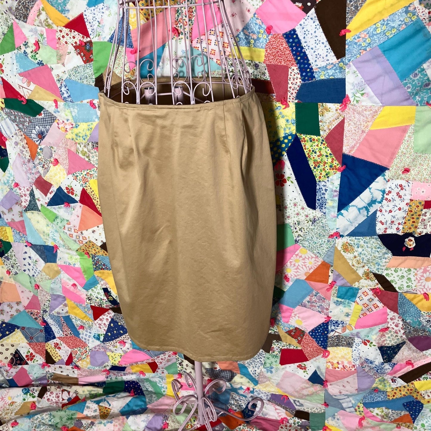 vintage 90s Y2K skirt tan camel minimal | M-L | Finity Studio