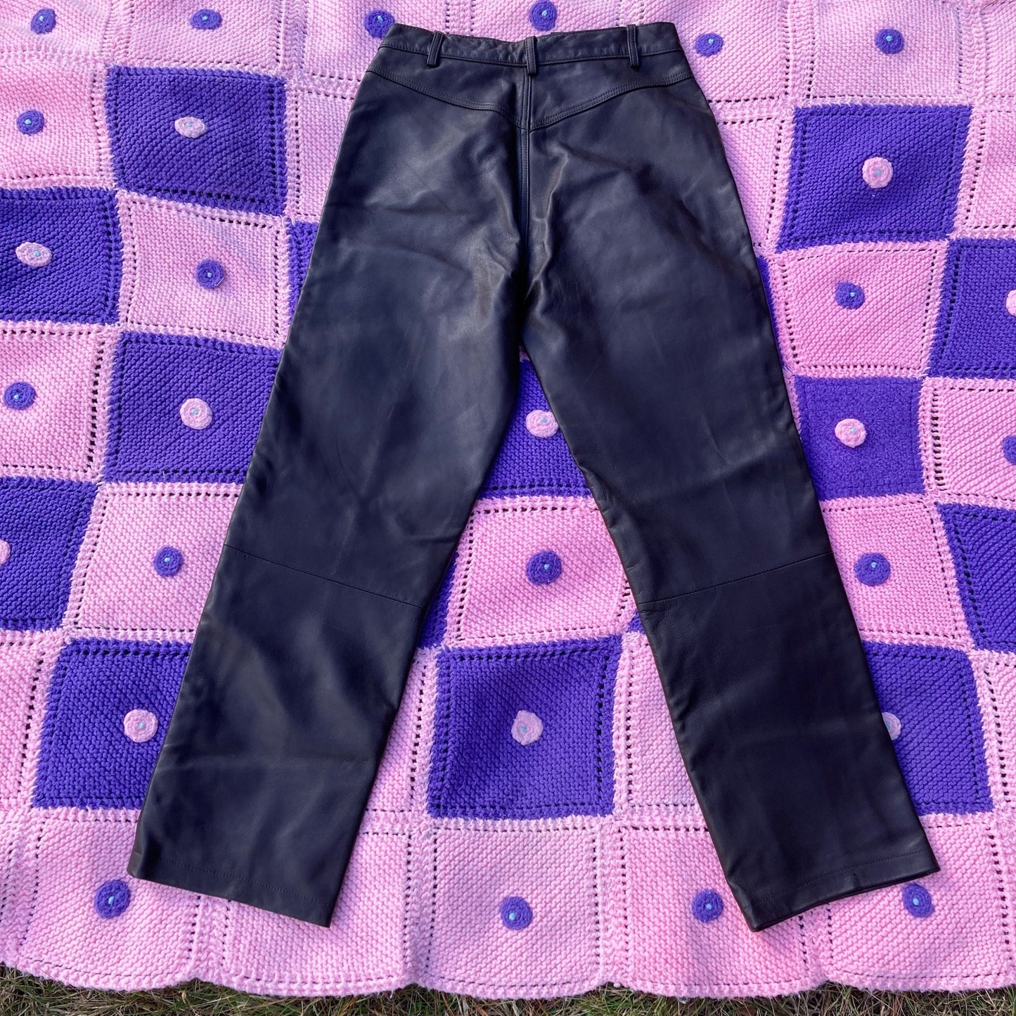 vintage y2k leather pants dark brown Studio West trousers pants 2000s straight leg 28 - 29 in waist
