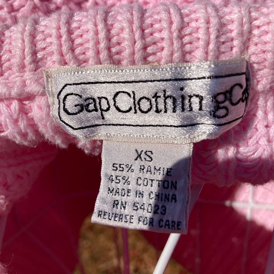 Vintage gap sweater80s 90s light pale pink | XS-M | chunky cotton blend Gap Clothing Co