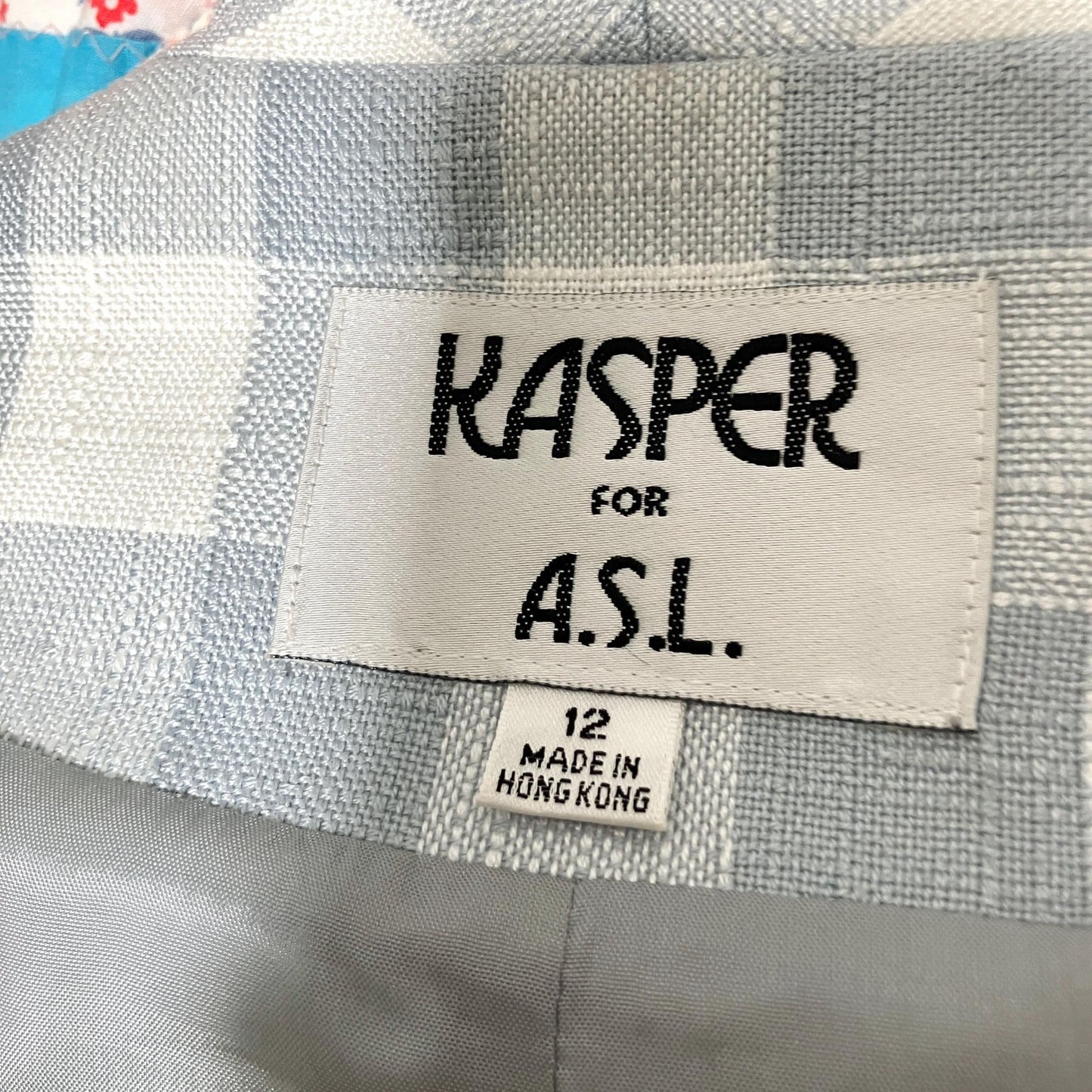 Vintage 90s y2k does 60s blazer blue white check |S-M| 1990s Kasper for A.S.L.