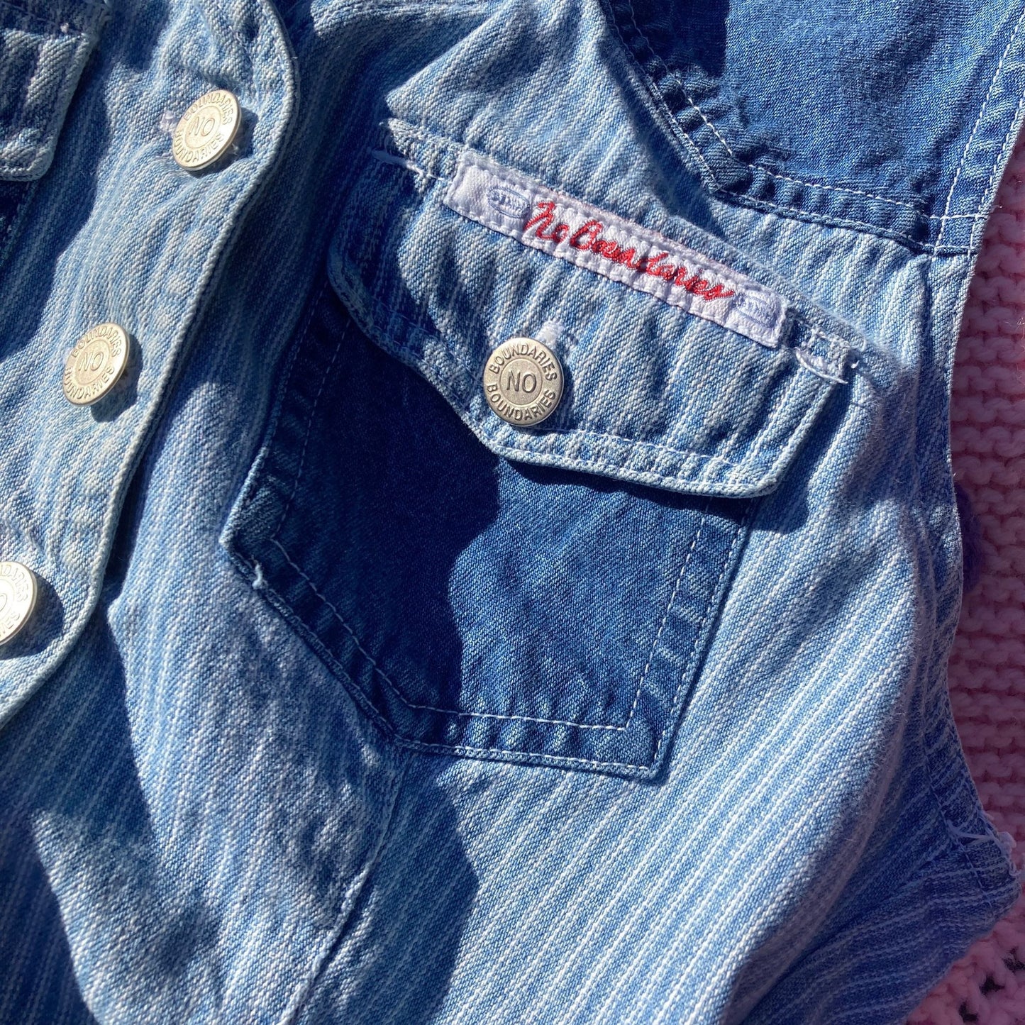 vintage denim jumper romper 90s cotton jean | XS-S | 1990s playsuit