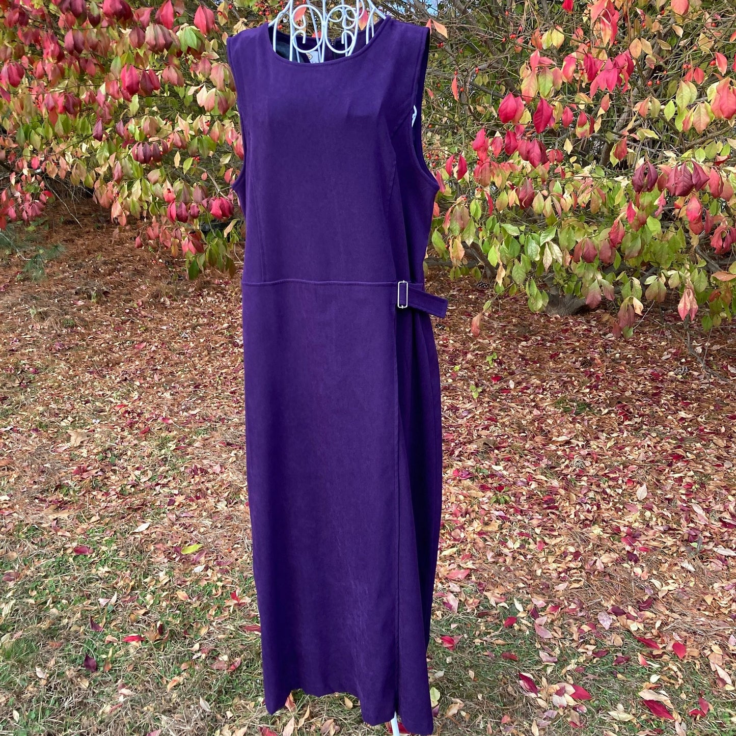 vintage maxi jumper dress 90s y2k | M-L | purple cottage 1990s sleeveless Talbots plum