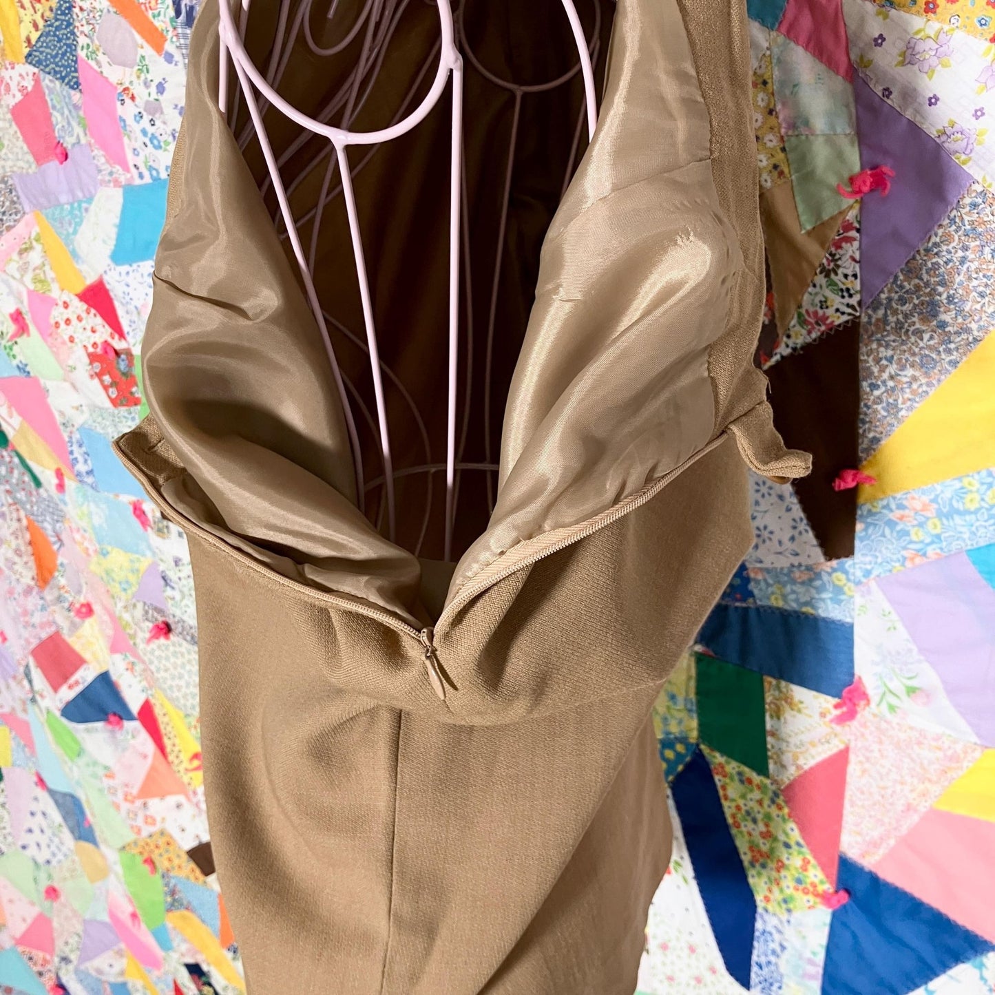 vintage 90s Y2K skirt tan camel wool 1990s minimal | M-L | Jones New York usa made