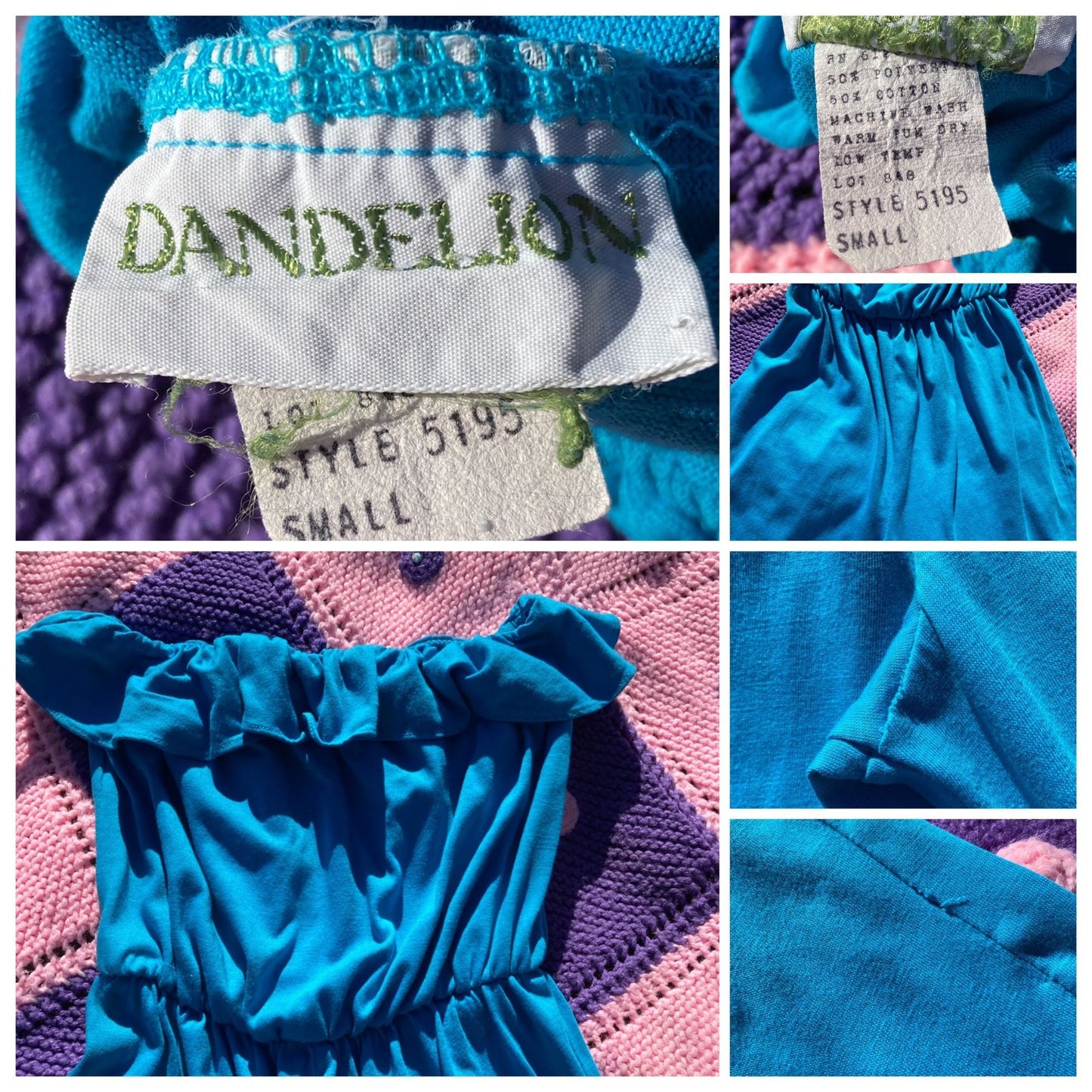 vintage teal romper 70s | XXS-XS | 1970s playsuit sleeveless ruffle