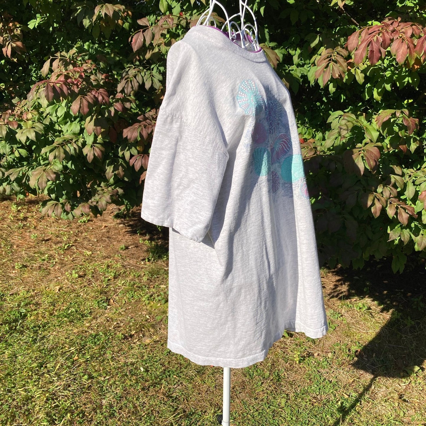 Vintage florida t shirt | M-L | 90s souvenir destination grandma double collar sea shells glitter puffy paint Sea Rags