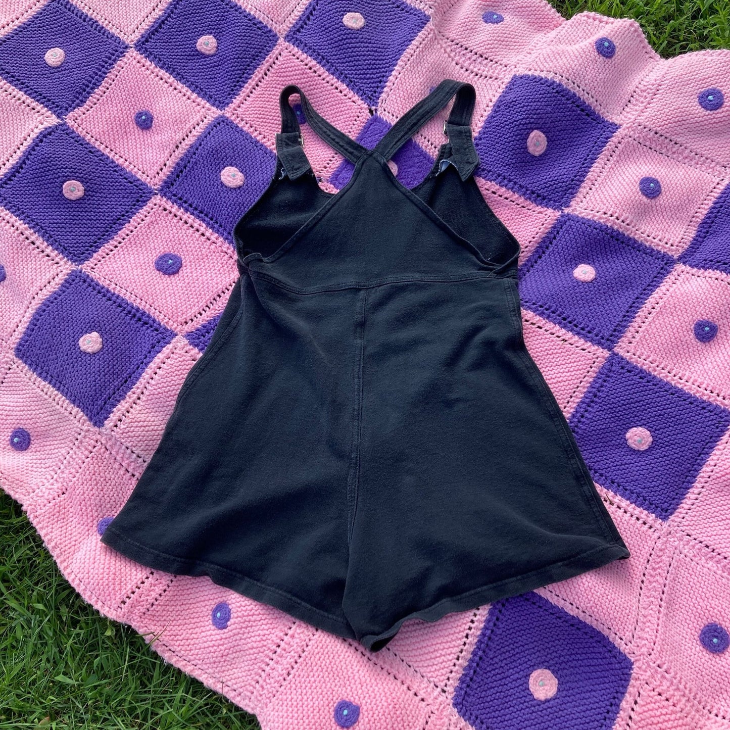 Vintage romper black 90s Y2K | S-M | 1990s playsuit Elle Menno cotton