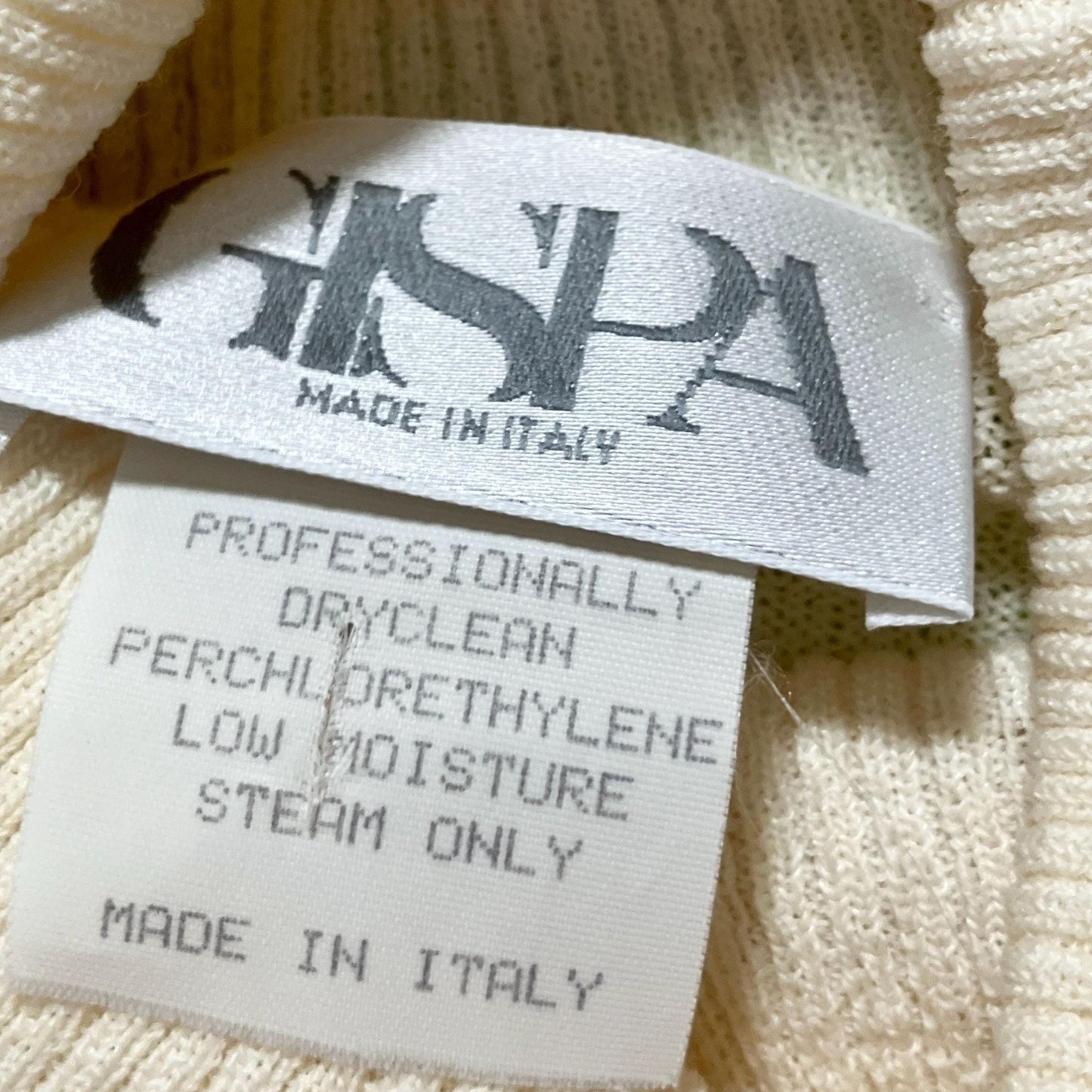 Vintage 90s wool blend sweater |S-M| turtleneck made in Italy cream nylon acrylic GISPA semi sheer minimal