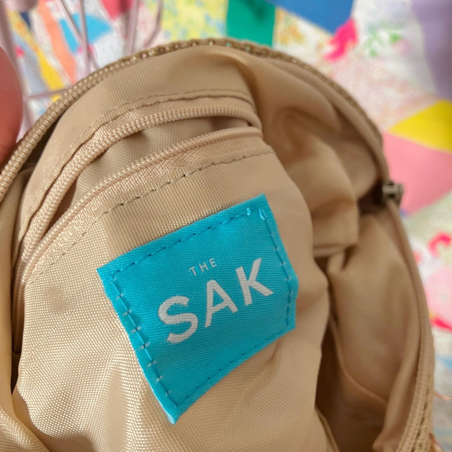 vintage 90s Y2K The Sak purse tan sequins iridescent