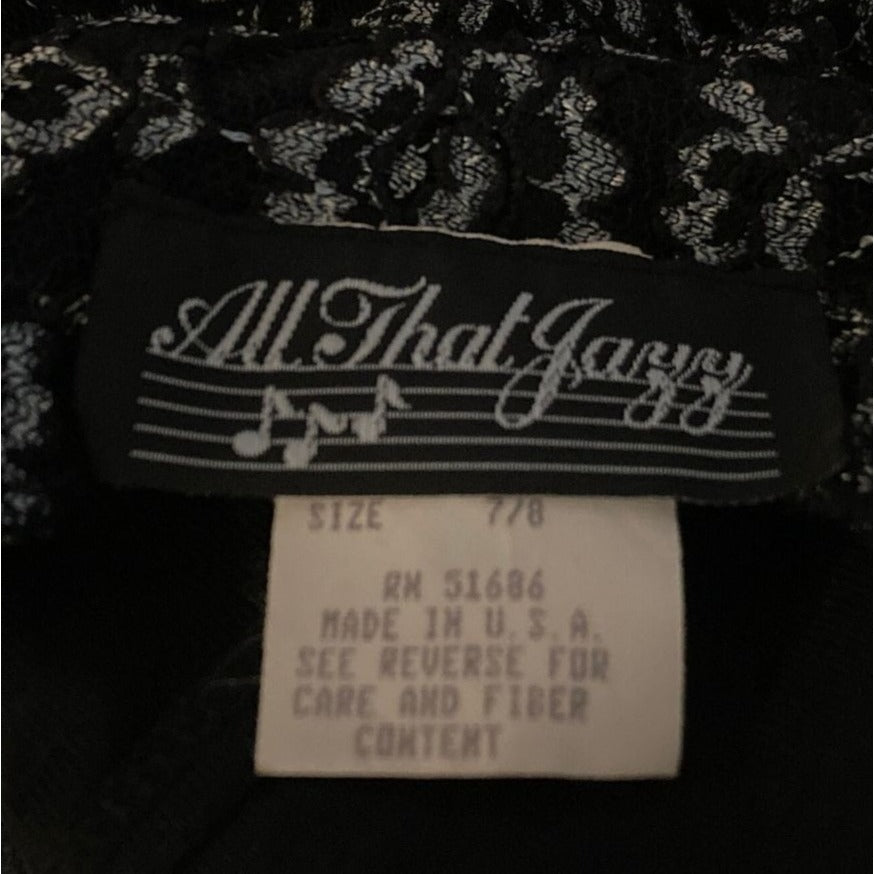 vintage dress black silver lace 80s 90s | S-M | see through overlay All That Jazz tank mini