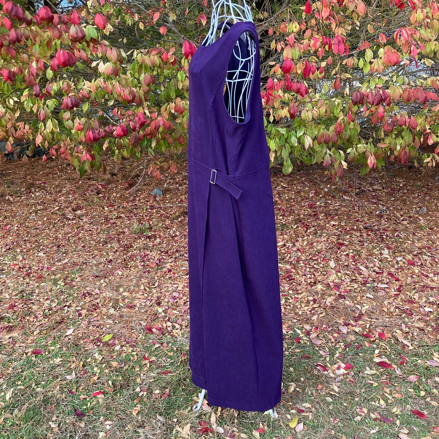 vintage maxi jumper dress 90s y2k | M-L | purple cottage 1990s sleeveless Talbots plum