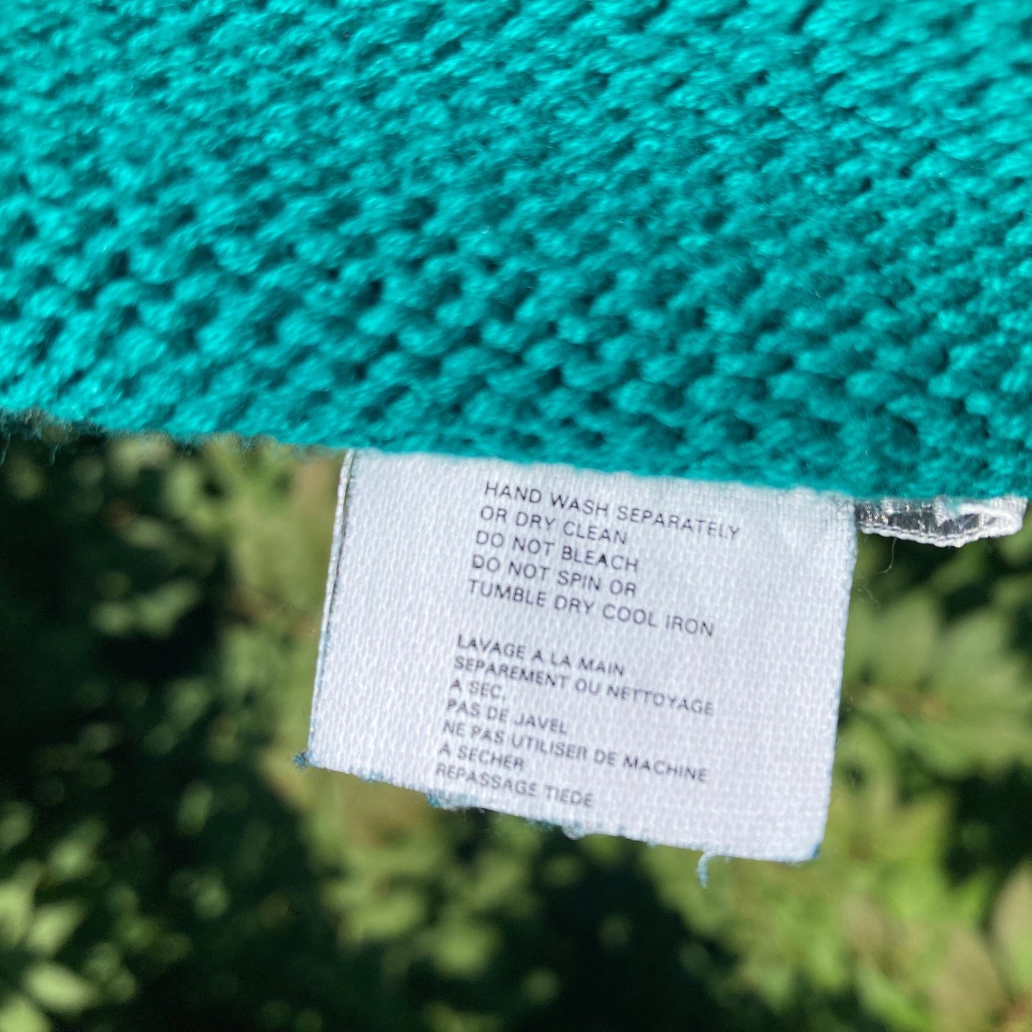 vintage grandma cardigan teal cropped big buttons cotton |S-M| French Connection
