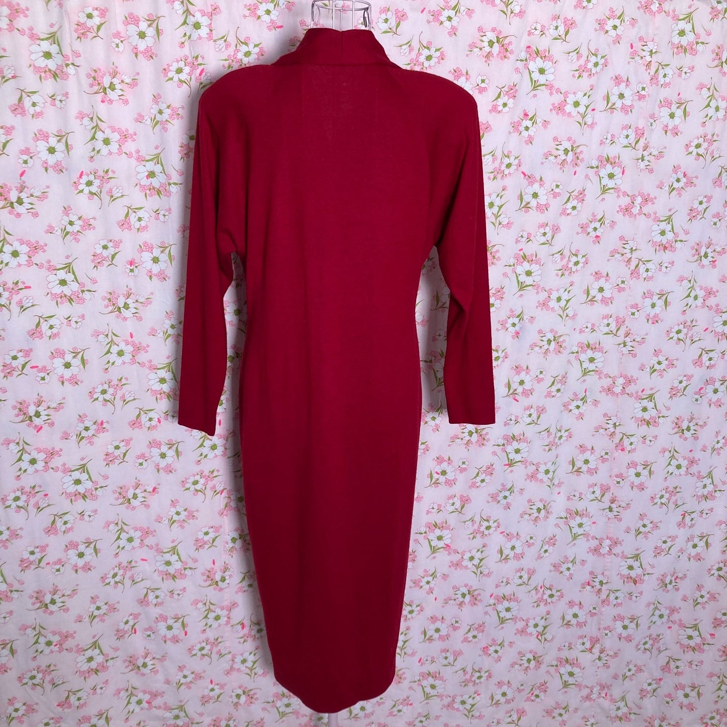 Vintage AS IS sweater dress |s-m| merlot red distressed tlc recycle Aldóne