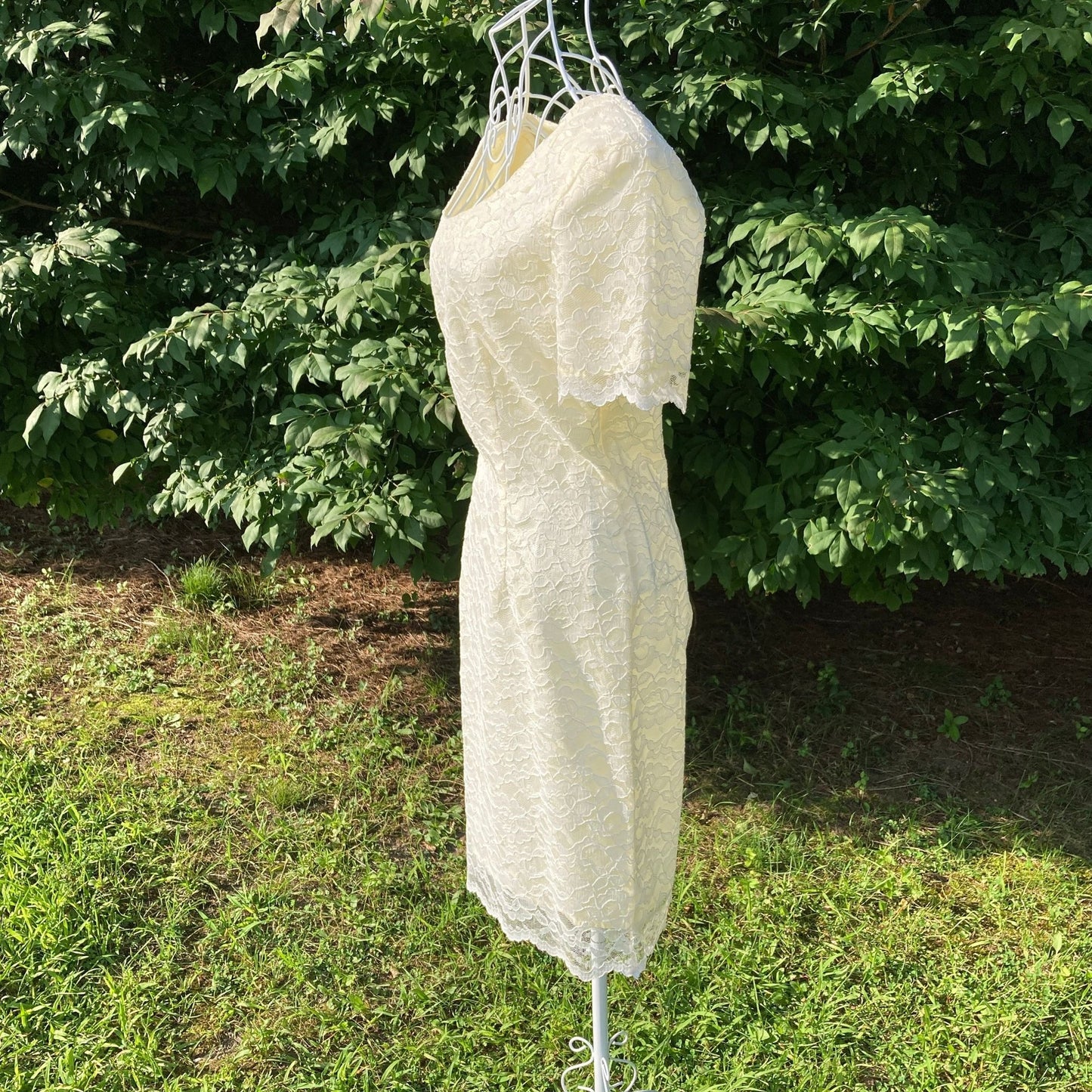 vintage 90s dress |S-M| ivory off white lace 1990s 1980s My Michelle