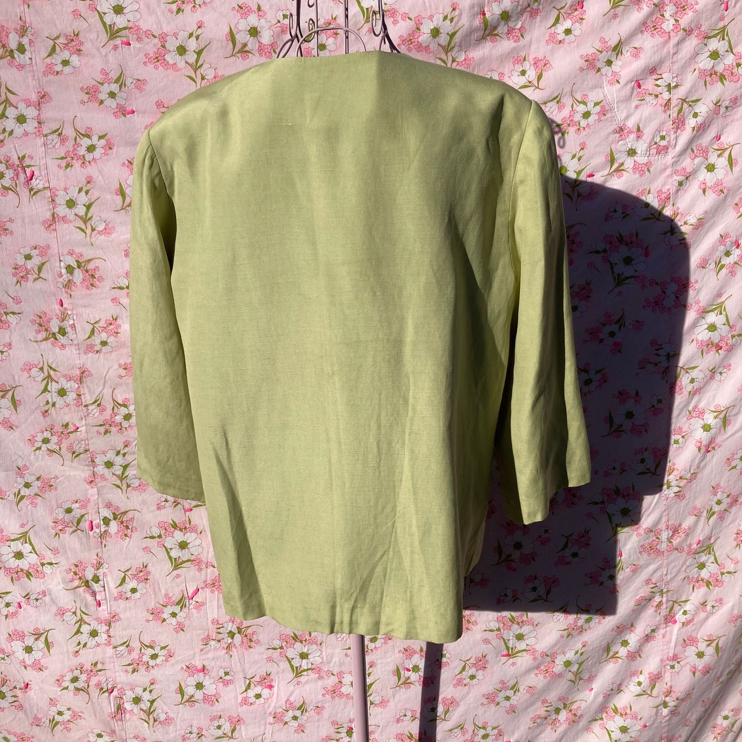 vintage y2k jacket blazer celery green | L - XL | floral collared Villager Liz Claiborne