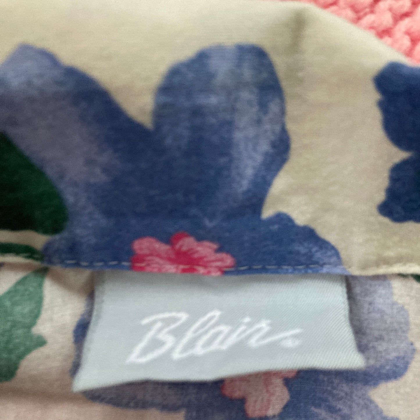 Vintage grandma shirt allover floral print button down short sleeve | L-XL |collar 90s blue white pink purple Blair