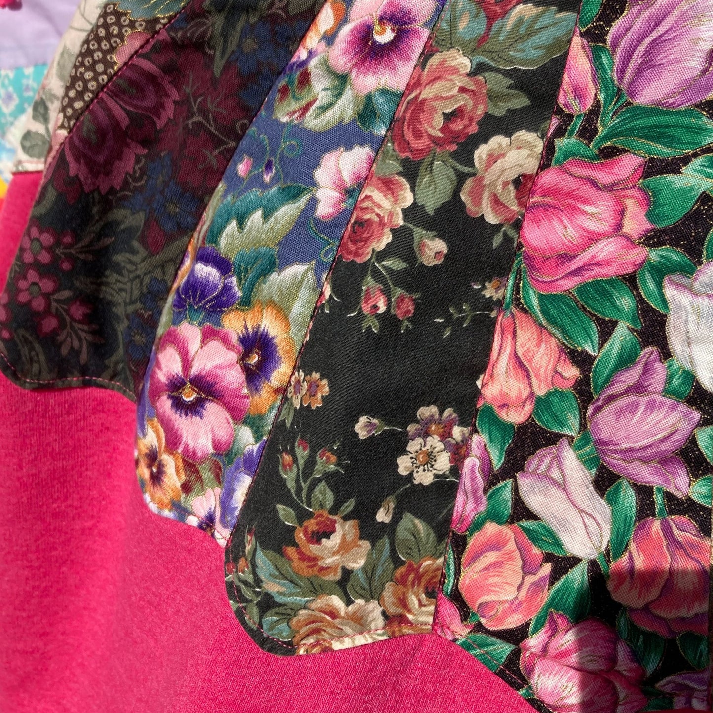 Vintage sweatshirt grandma pink |S-M| cardigan zip up quilt Hanes