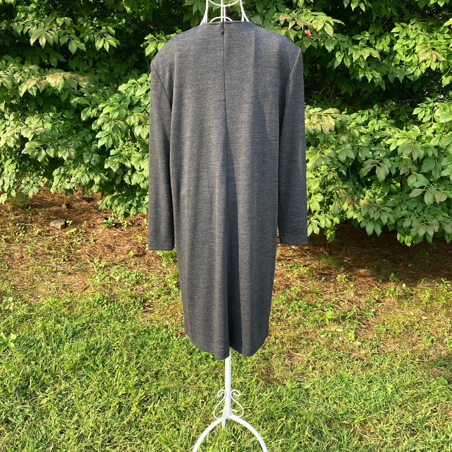 vintage jumper dress 90s wool | S-M | grey minimal academic 1990s Bergdorf Goodman Chetta B academia